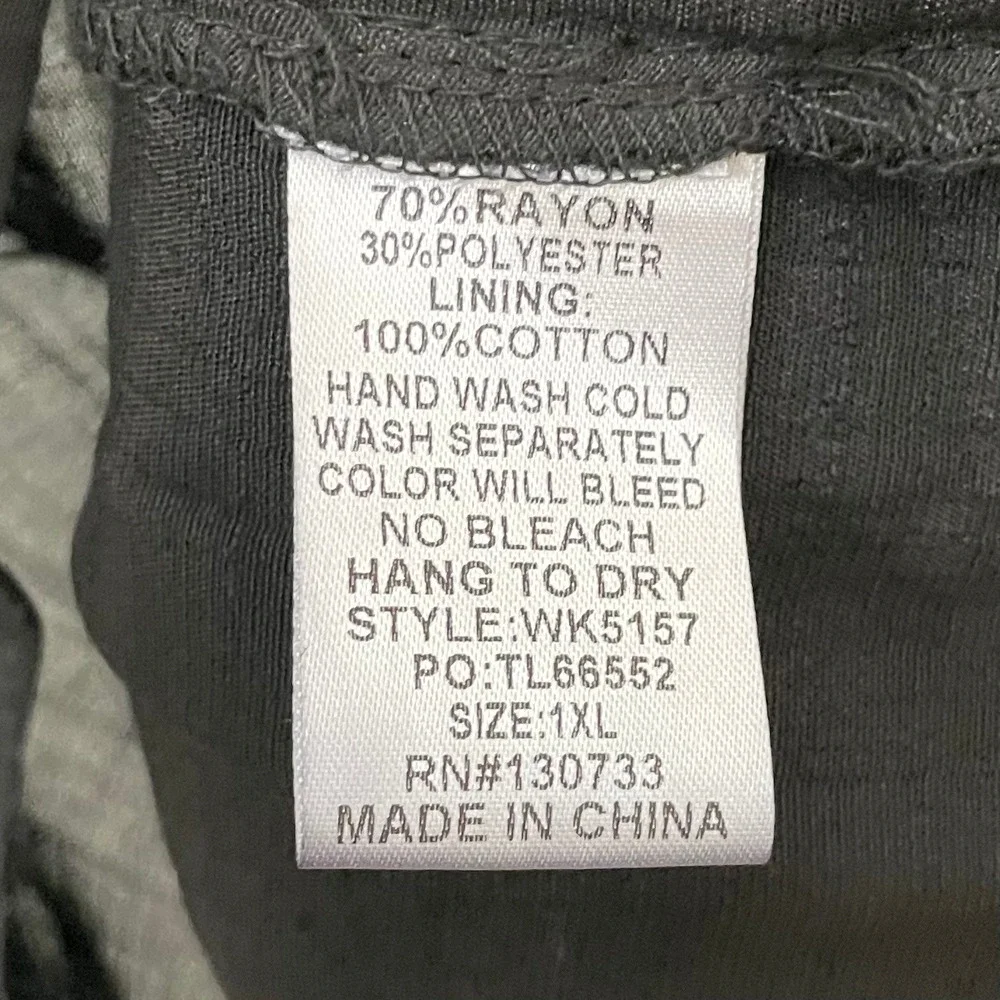 Umgee Top Womens 1XL Black Floral Embroidered Babydoll Blouse Boho Cottagecore - Picture 11 of 12